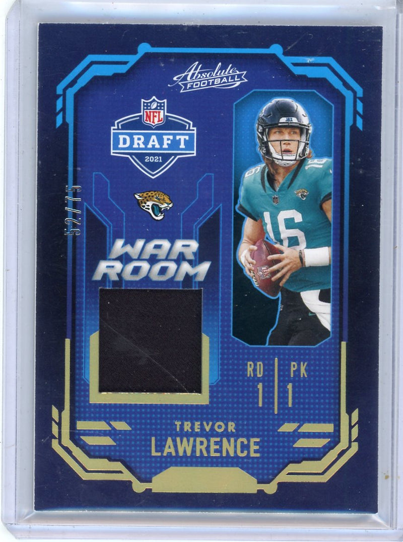 Trevor Lawrence 2021 Panini Absolute War Room jersey relic 