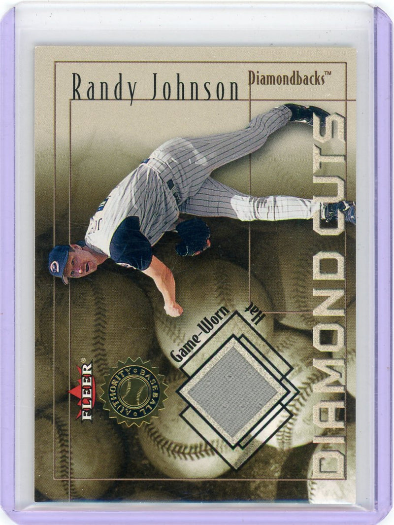 Randy Johnson 2001 Fleer Diamond Cuts Game Used Hat Relic