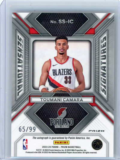 Toumani Camara 2023 Panini Prizm Sensational Signatures Red Rookie #'d 65/99