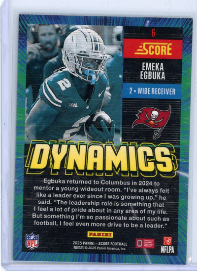 Emeka Egbuka 2025 Panini Score Football Dynamics
