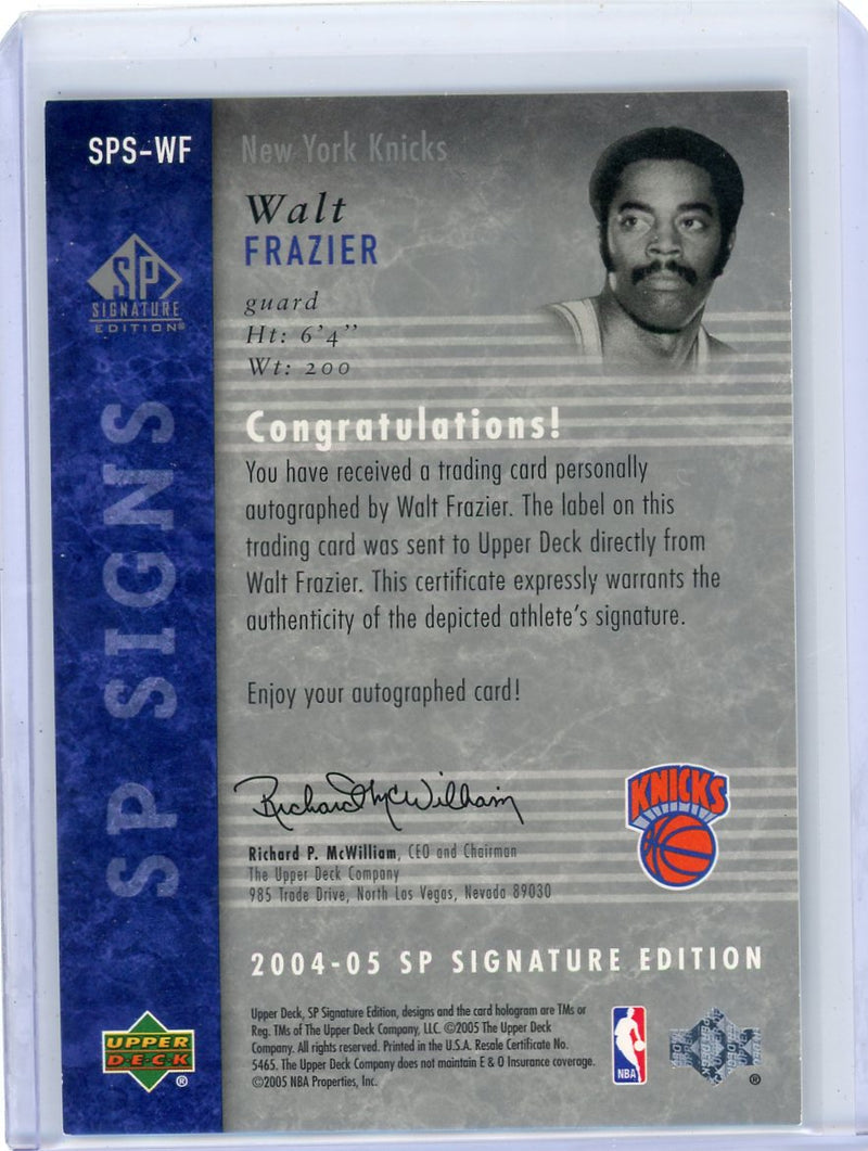 Walt Frazier 2004-05 Upper Deck SP Signature Edition Autograph 