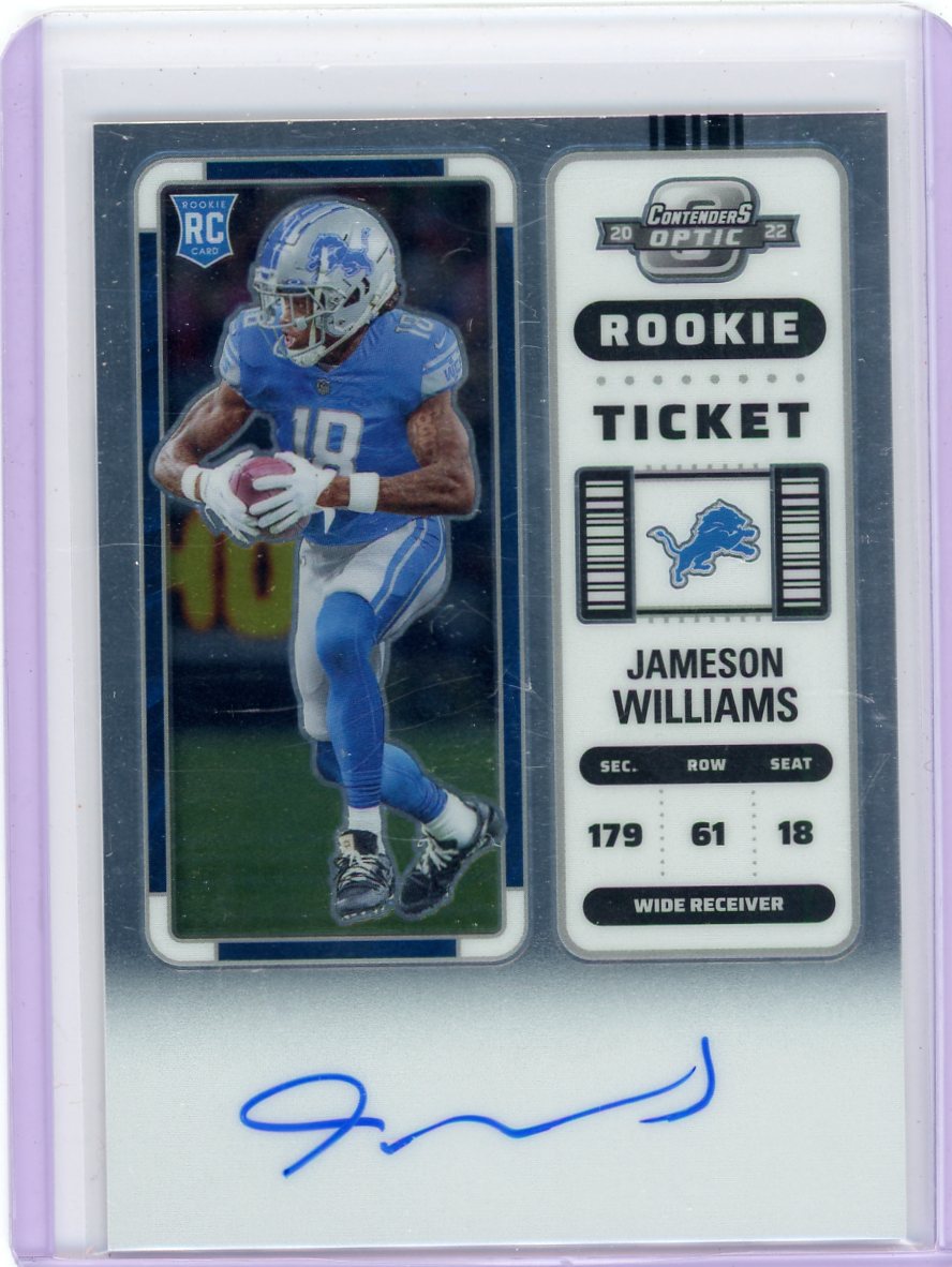 Jameson Williams 2022 Panini Contenders Optic Rookie Ticket Autograph