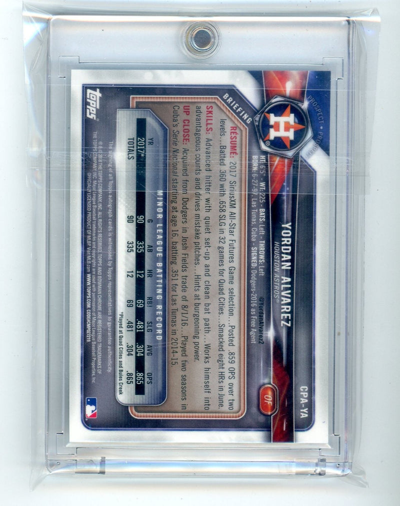 Yordan Alvarez 2018 Bowman Chrome 1st Bowman Autograph 