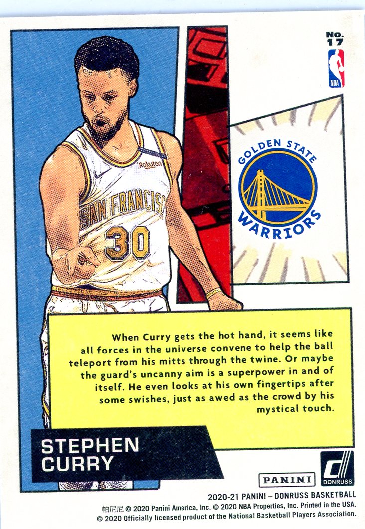 Stephen Curry 2020 Panini Donruss Net Marvels SP
