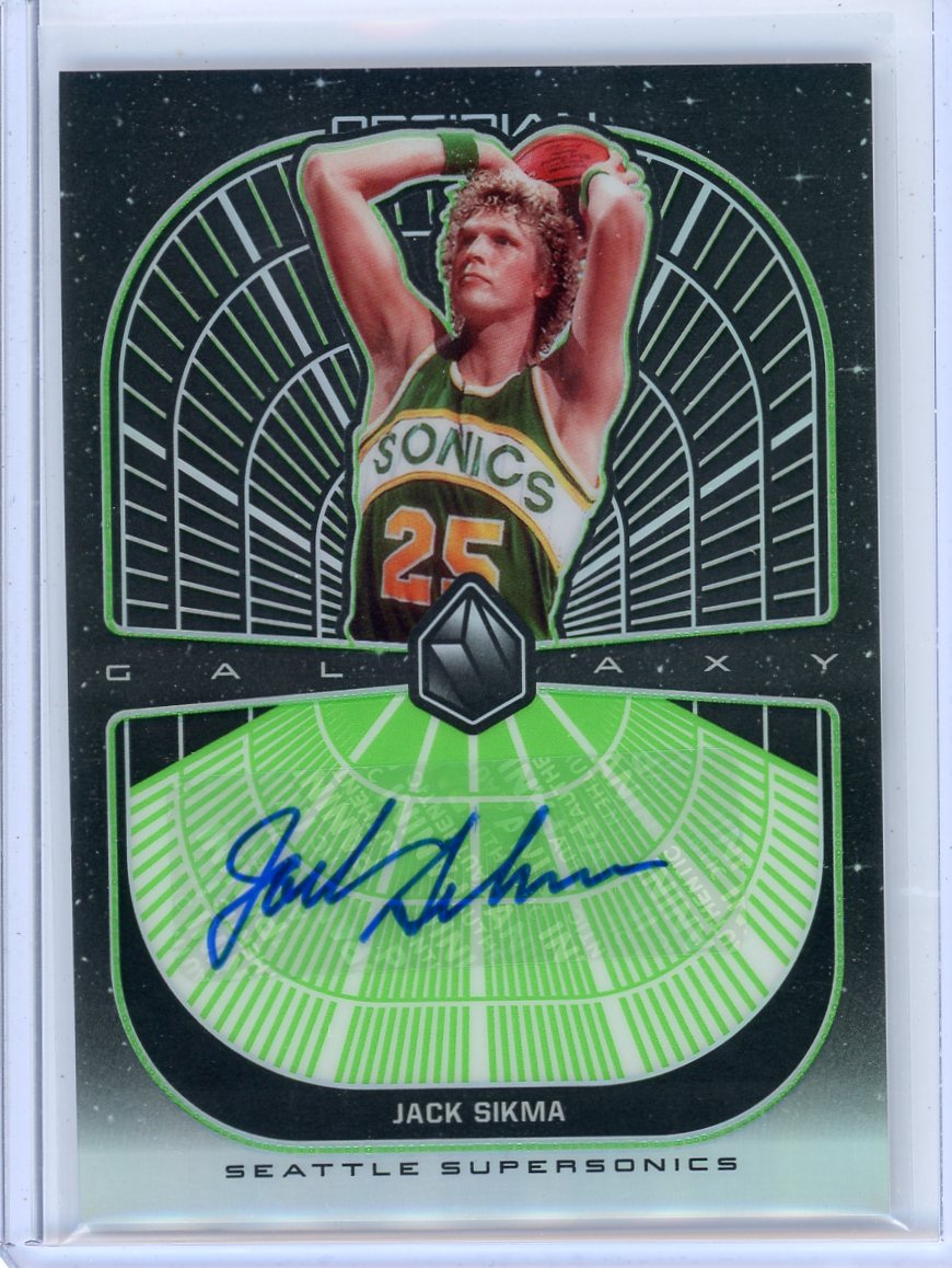 Jack Sikma 2019-20 Panini Obsidian autograph green etch prizm #'d 11/25