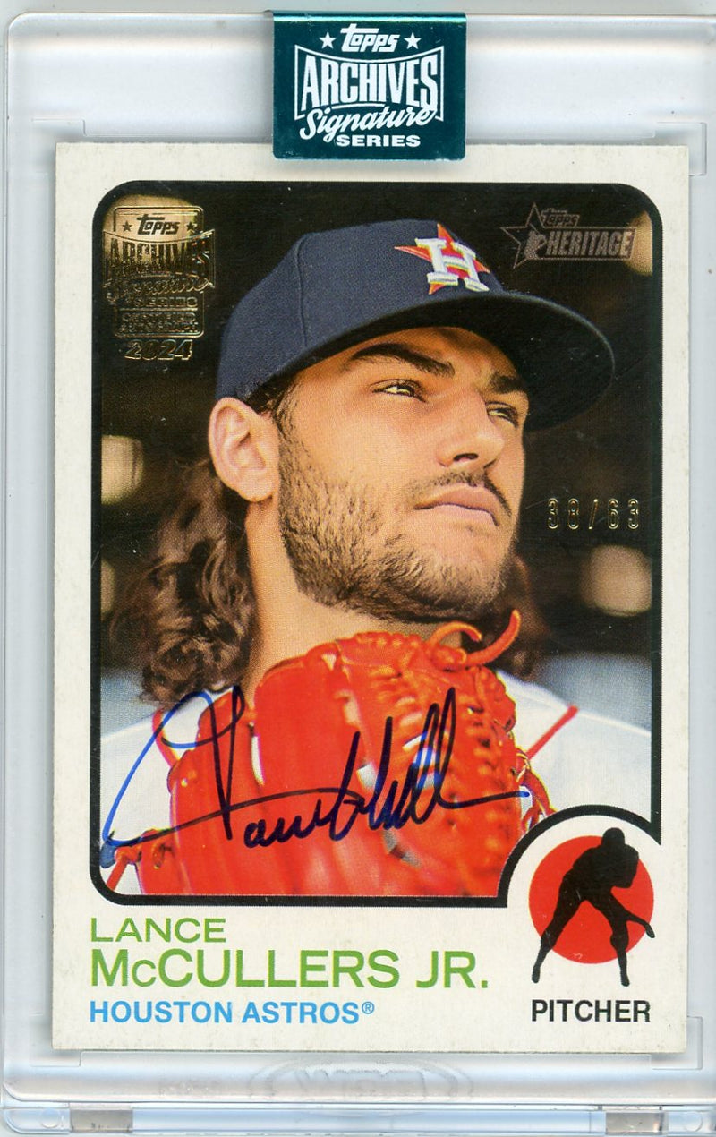 Lance McCullers Jr. 2024 Topps Archivers Signatures autograph 