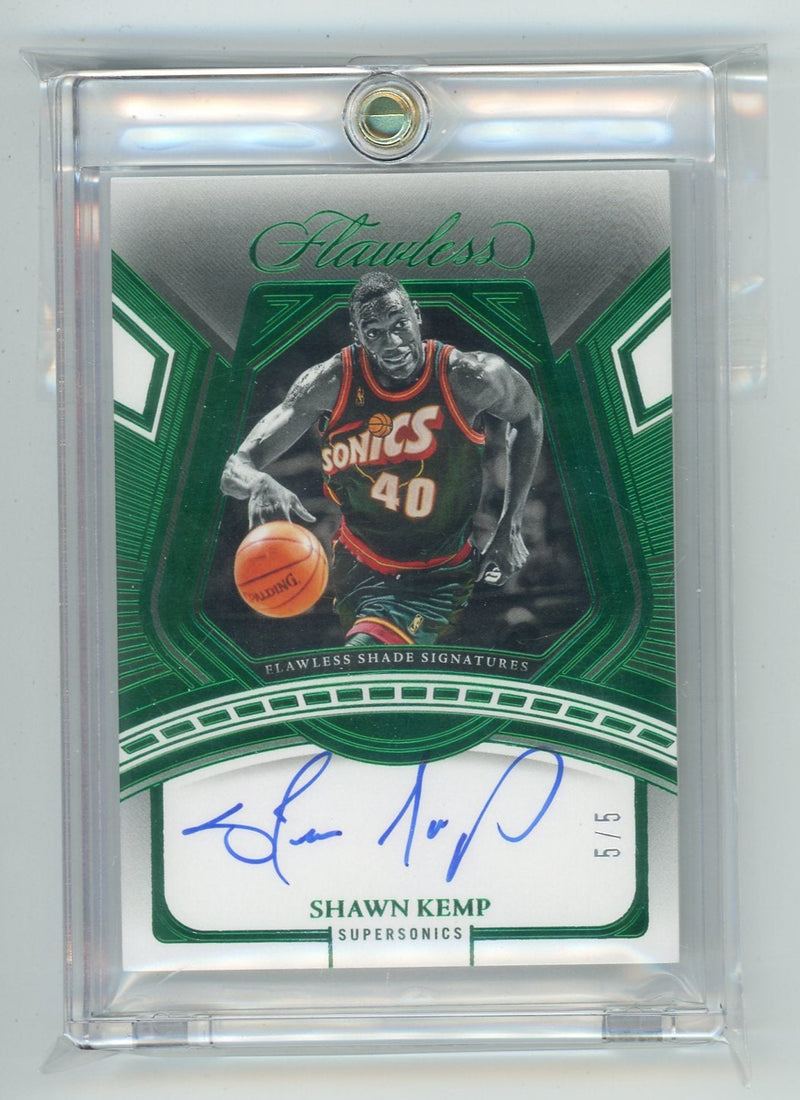 Shawn Kemp 2023 Panini Flawless Basketball Flawless Shade Signatures Emerald 