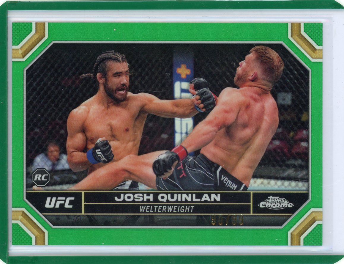 Josh Quinlan 2024 Topps Chrome UFC green refractor rookie card #'d 90/99