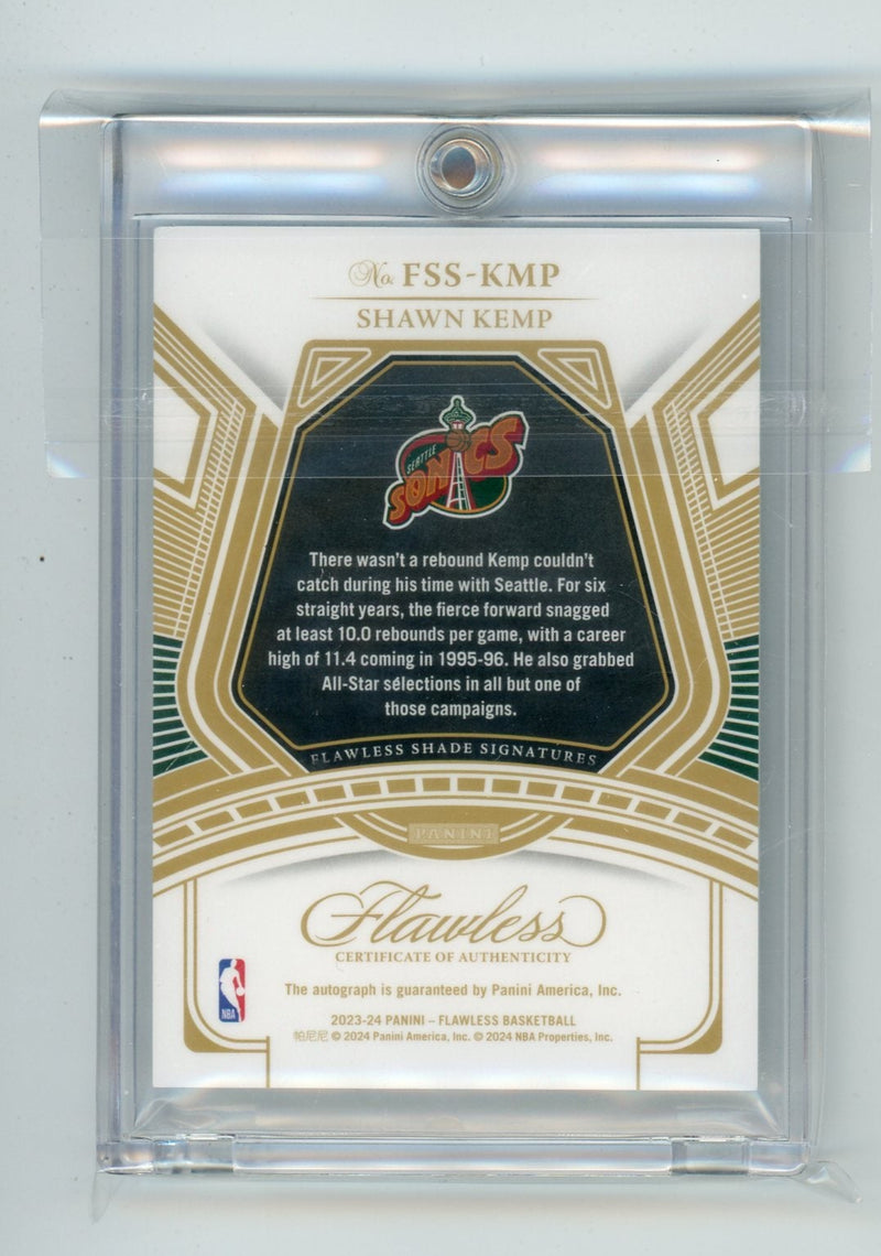 Shawn Kemp 2023 Panini Flawless Basketball Flawless Shade Signatures Emerald 