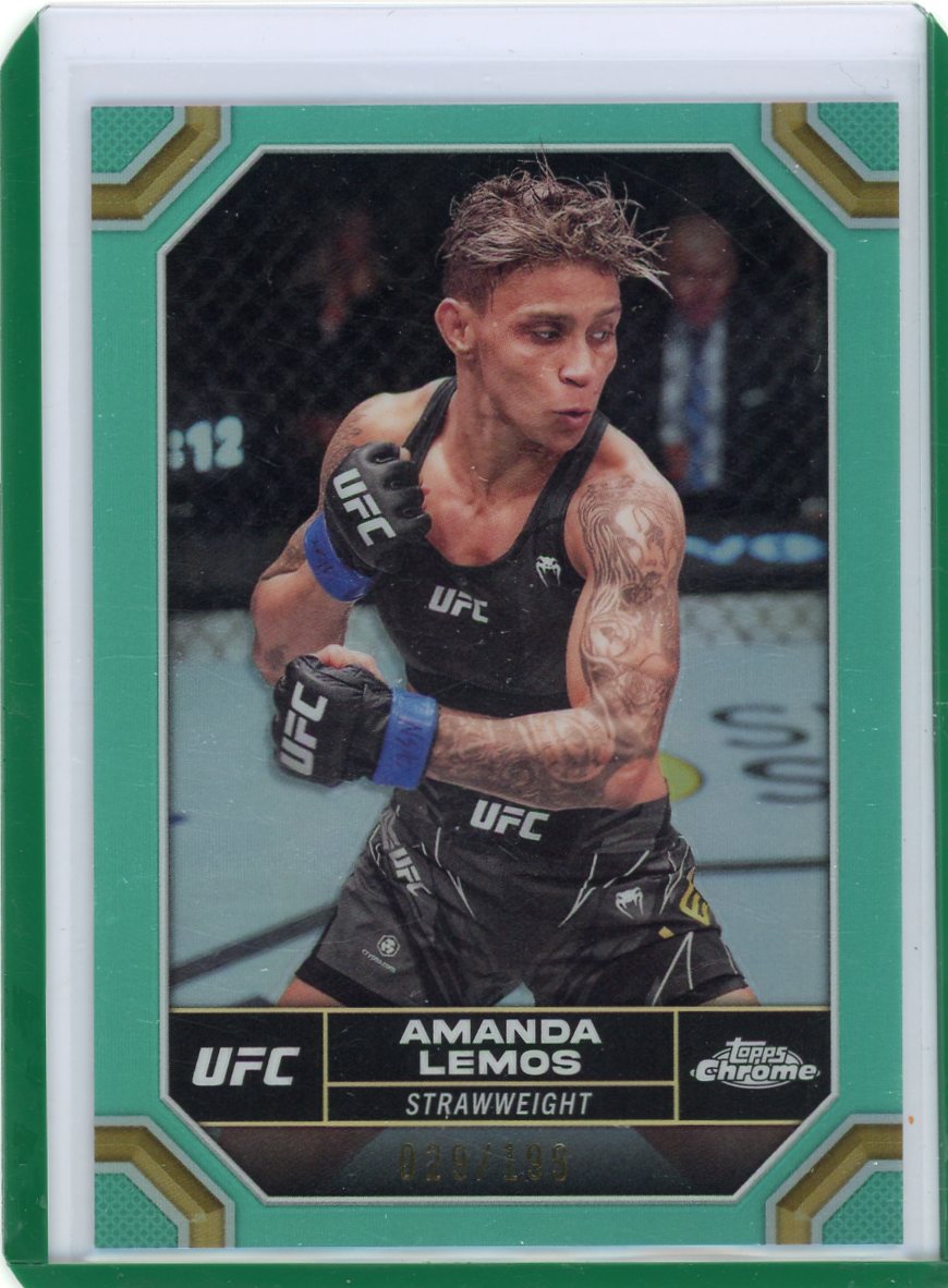 Amanda Lemos 2024 Topps Chrome UFC teal refractor #'d 029/199