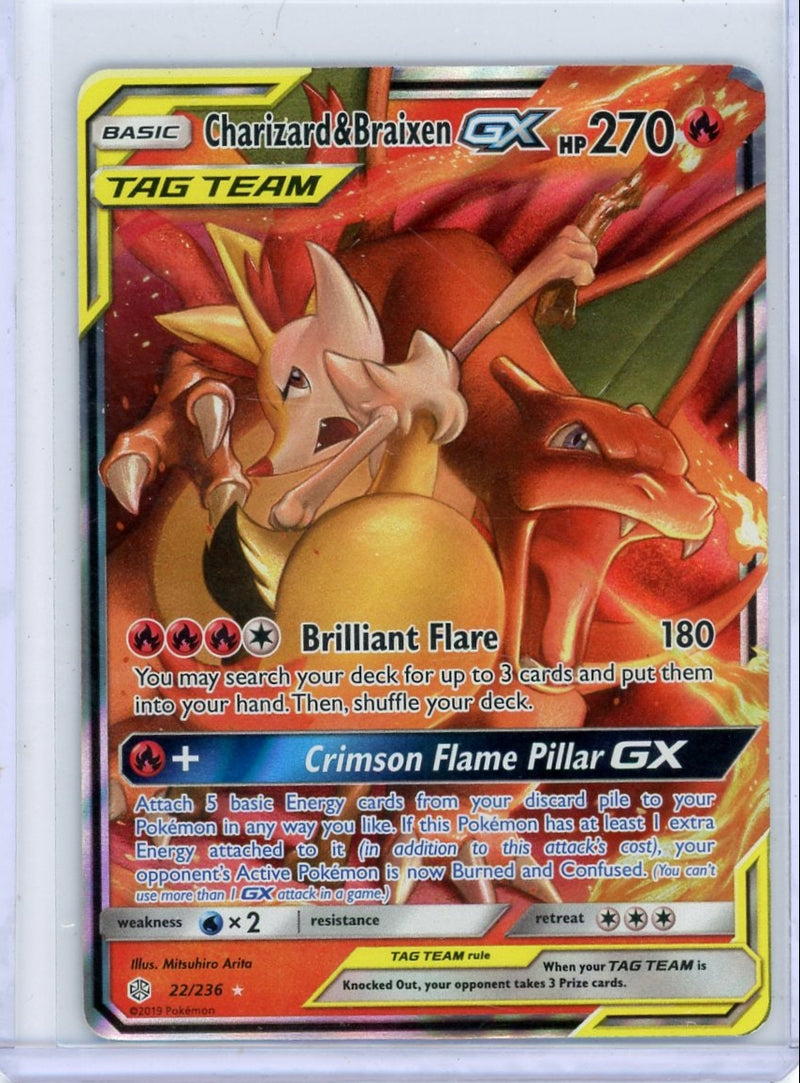 Charizard & Braixen GX Pokémon Cosmic Eclipse Tag Team Ultra-Rare 