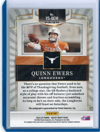 Quinn Ewers 2023-24 Panini Select Youth Explosion NT Insert autograph orange prizm #'d 22/49