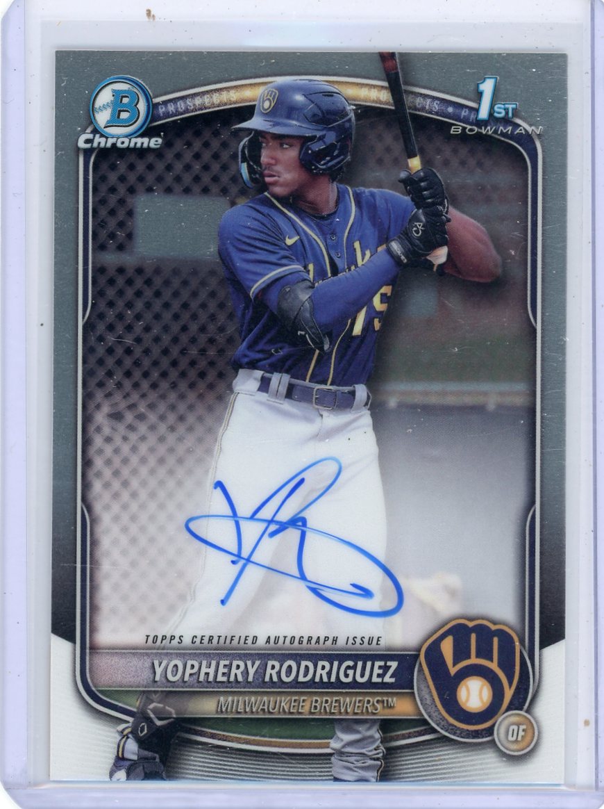 Yophery Rodriguez 2025 1st Bowman Chrome autograph