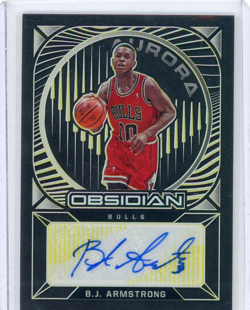 BJ Armstrong 2020-21 Panini Obsidian Aurora autograph gold 