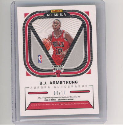 BJ Armstrong 2020-21 Panini Obsidian Aurora autograph gold #'d 06/10