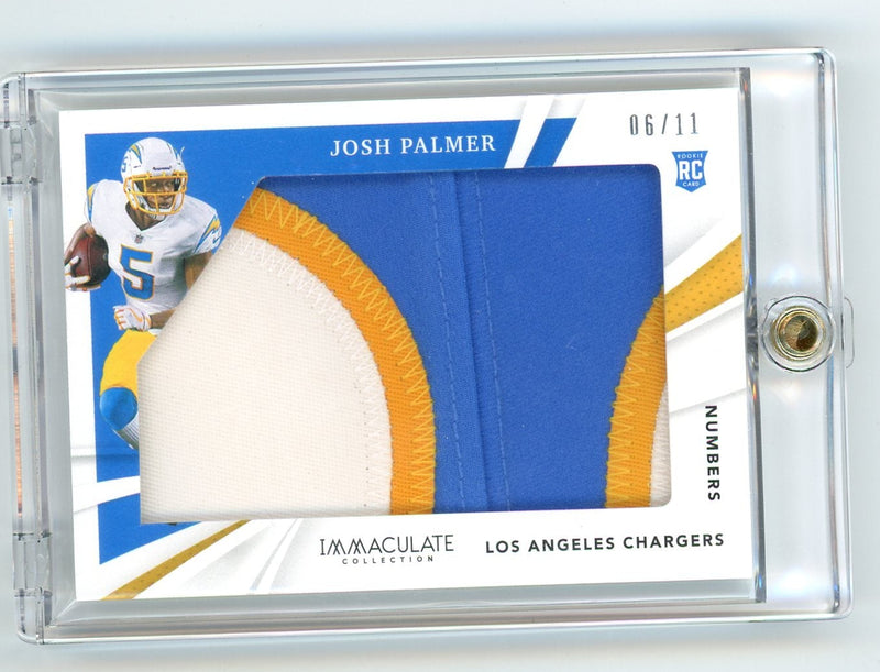 Josh Palmer 2021 Panini Immaculate Jersey Numbers relic rookie card 