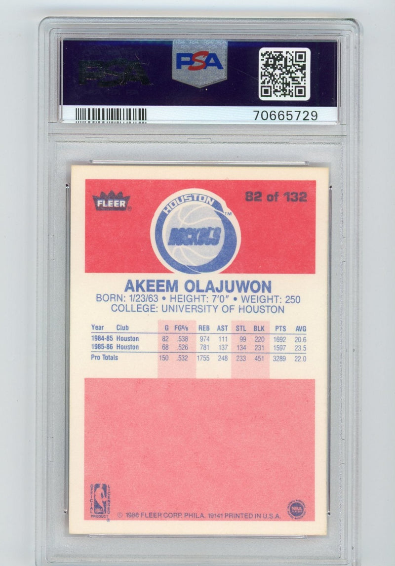Akeem Olajuwon 1986 Fleer PSA 7