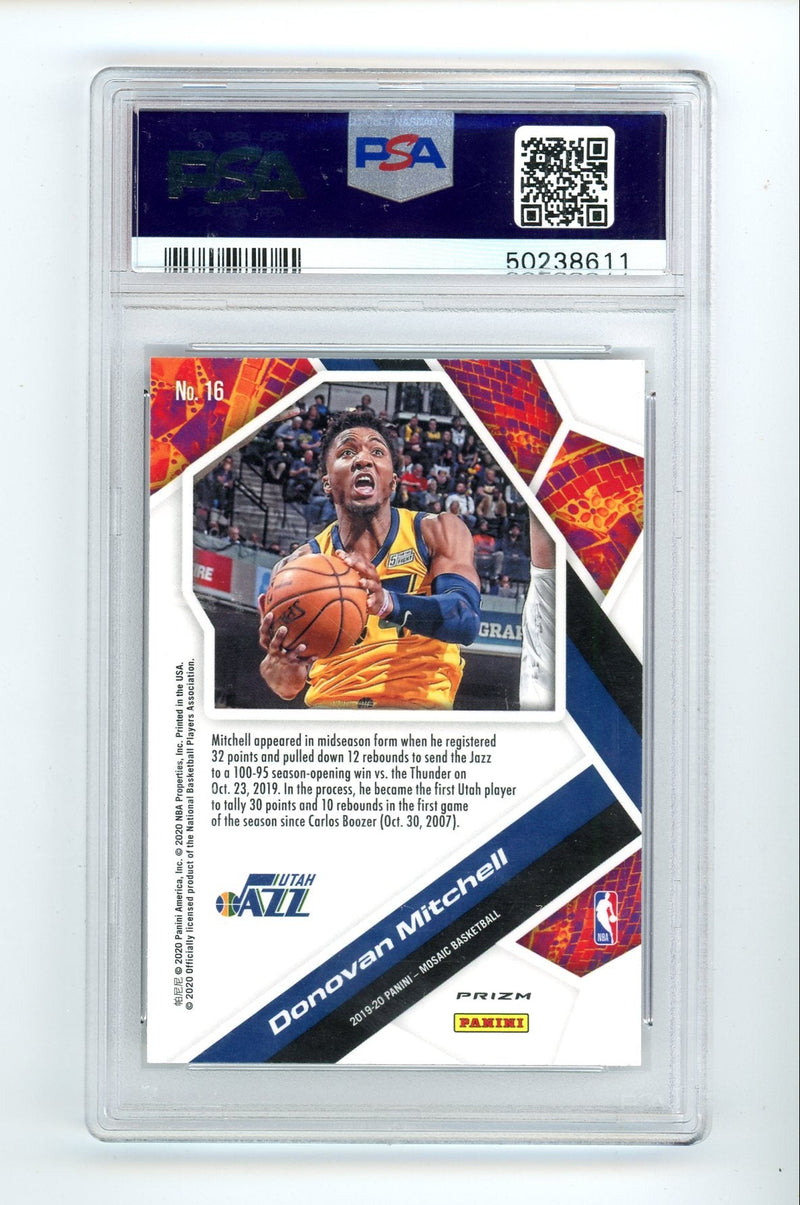 Donovan Mitchell 2019 Panini Mosaic Will to Win mosaic prizm PSA 10