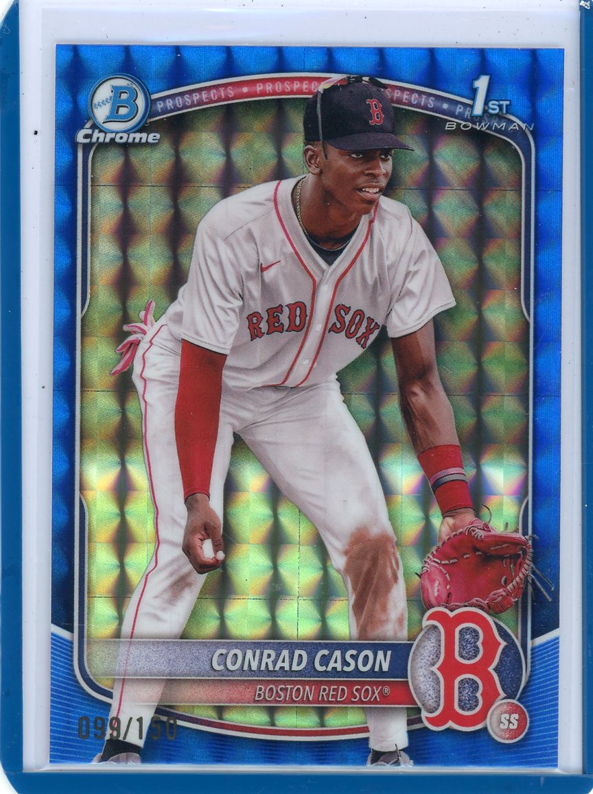 Conrad Cason 2025 1st Bowman Chrome blue geometric ref. #'d 099/150
