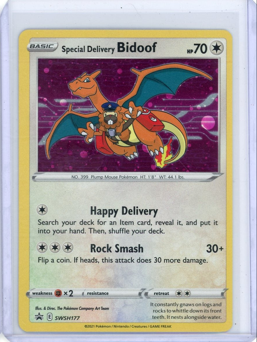 Special Delivery Bidoof Pokémon Black Star Promo #SWSH177
