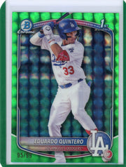 Eduardo Quintero 2025 1st Bowman Chrome green geometric ref. #'d 95/99