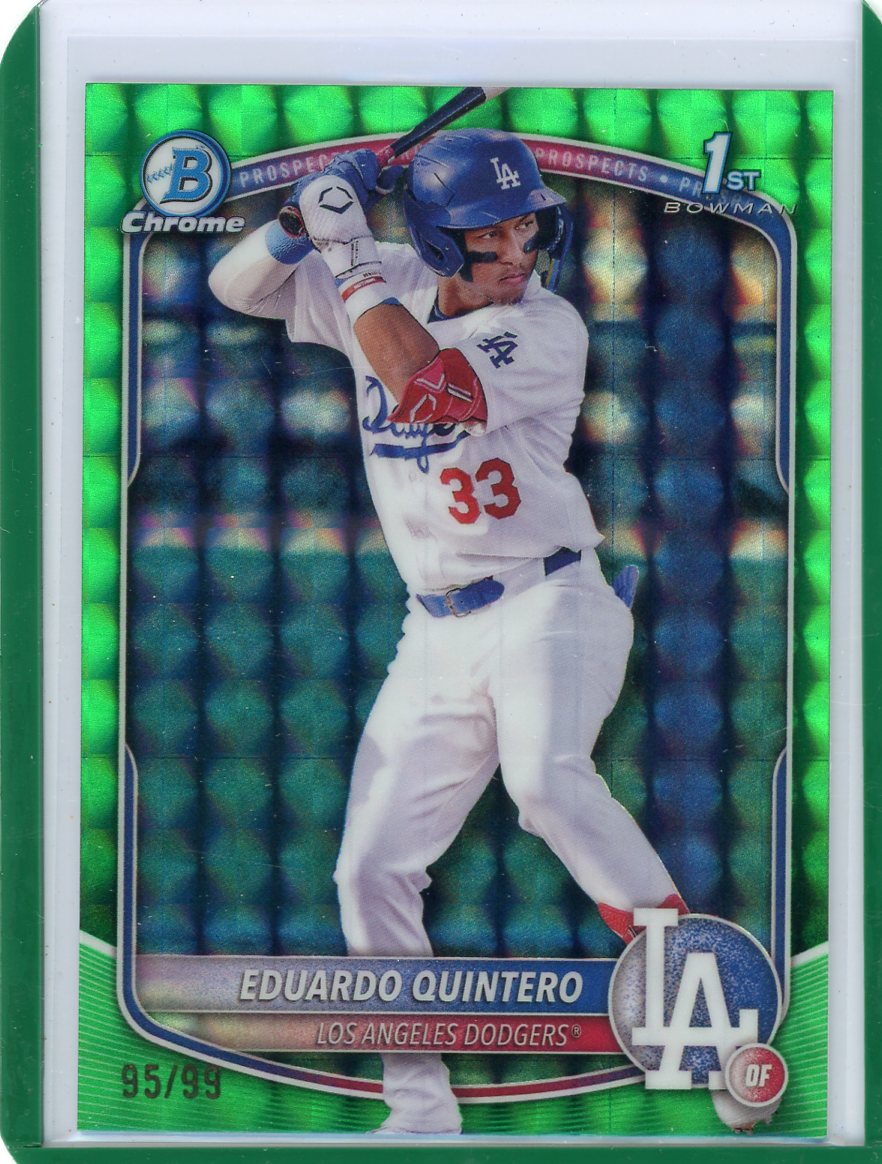Eduardo Quintero 2025 1st Bowman Chrome green geometric ref. #'d 95/99