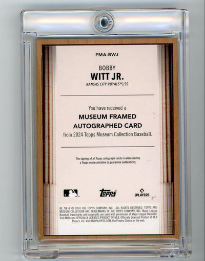 Bobby Witt Jr. 2024 Topps Museum Collection Wood Frame autograph #'d 1/1