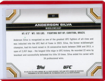 Anderson Silva 2024 Topps Chrome UFC magenta refractor