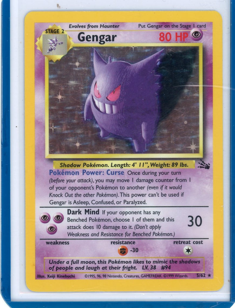 Gengar 1999 Pokemon Fossil rare holo 5/62