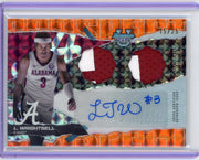 L. Wrightsell 2024-25 Bowman U Best Prospect Dual Relic Autograph Orange Geometric #'d 15/25