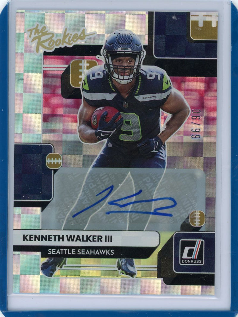 Kenneth Walker III 2022 Panini Donruss The Rookies autograph rookie card 