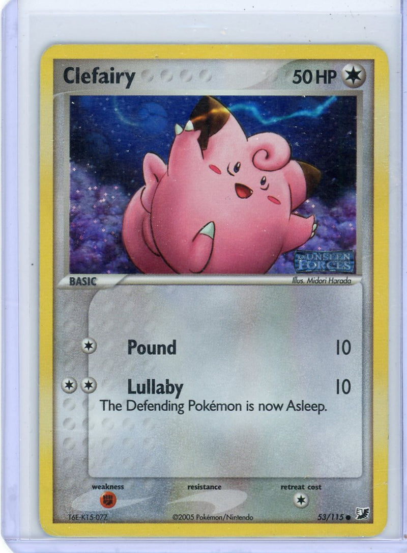 Clefairy 2005 Pokemon EX Unseen Forces Reverse holo 53/115