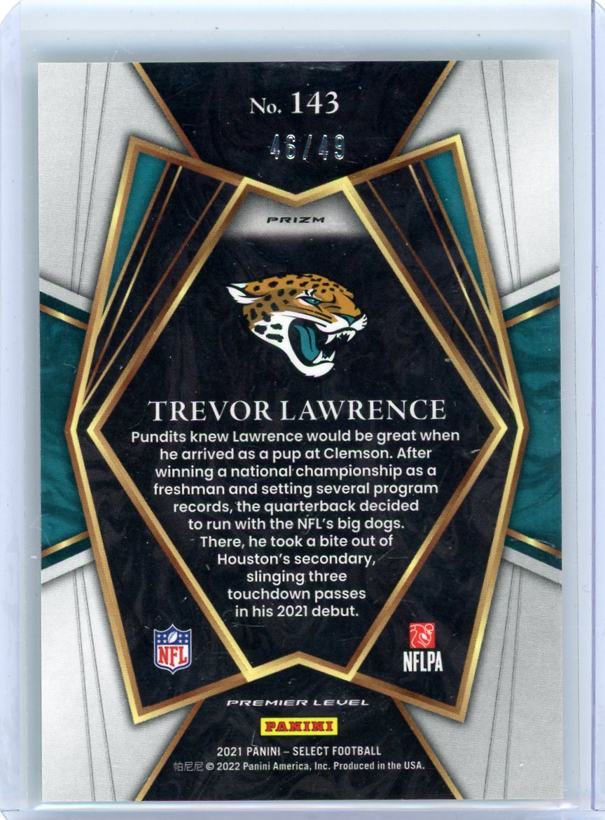 Trevor Lawrence 2021 Panini Select Neon Green Rookie #'d 46/49