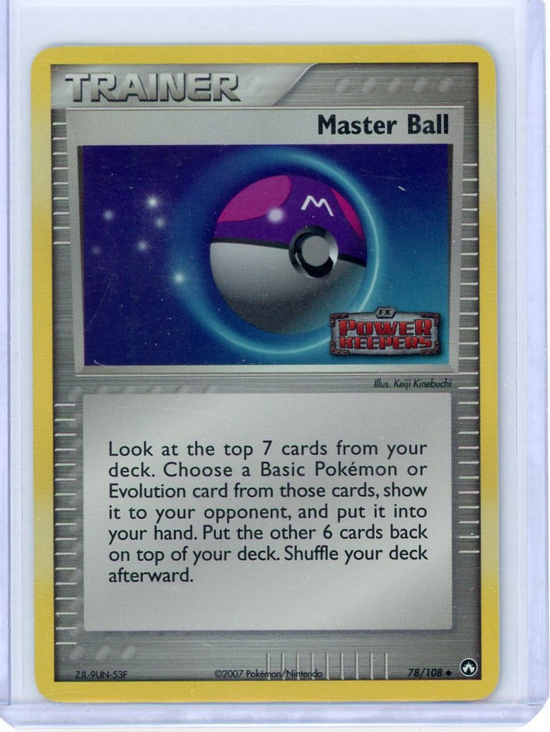 Trainer Master Ball 2007 Pokemon EX Power Keepers Reverse holo 78/108