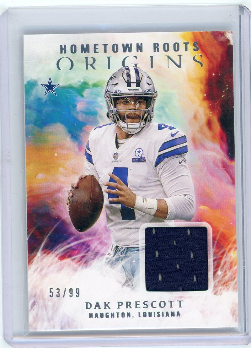 Dak Prescott 2021 Panini Origins Hometown Roots jersey relic 