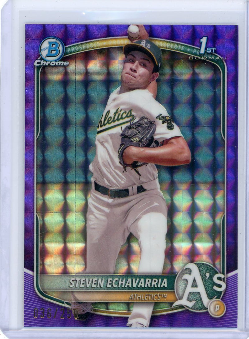 Steven Echavarria 2025 1st Bowman Chrome purple geometric ref. 