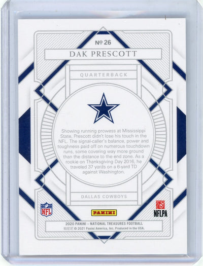 Dak Prescott 2020 Panini National Treasures silver #'d 55/99