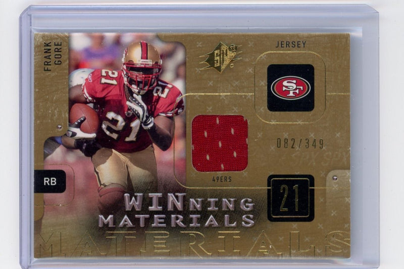 Frank Gore 2009 Upper Deck SPX Winning Materials auth. game-used jersey relic 