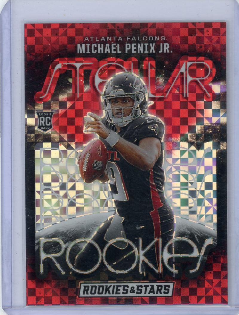 Michael Penix Jr. 2024 Panini Rookies & Stars Stellar Rookies red checkerboard rookie card