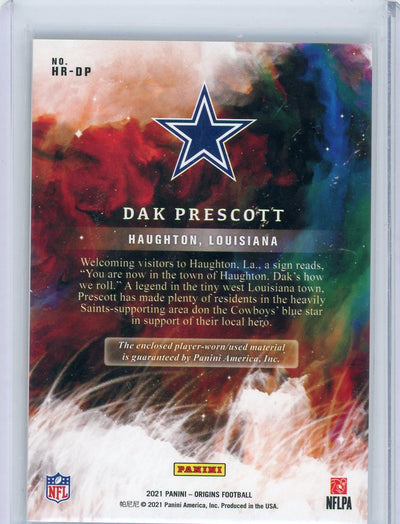 Dak Prescott 2021 Panini Origins Hometown Roots jersey relic #'d 53/99