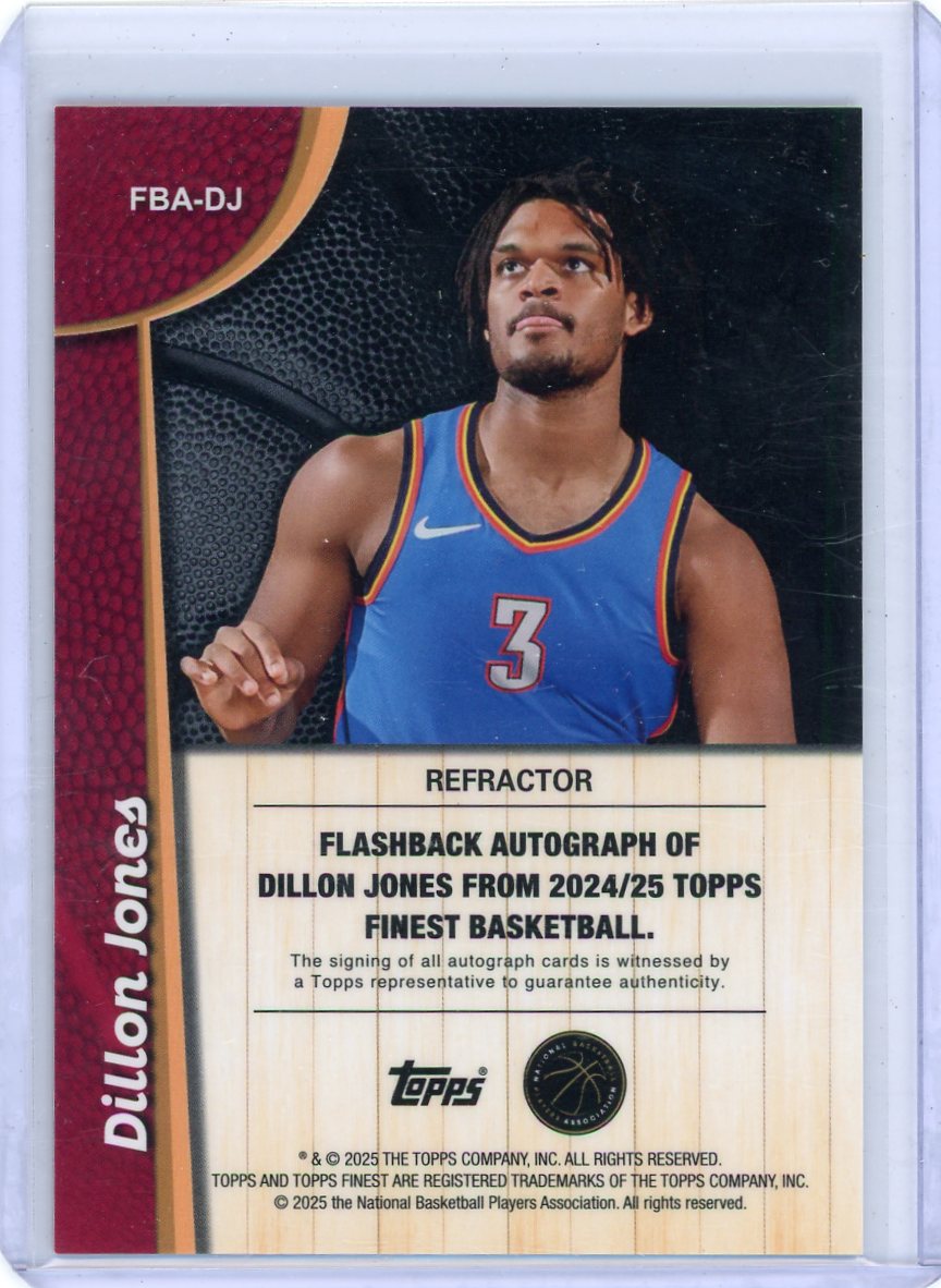 Dillon Jones 2024-25 Topps Finest Flashback Refractor Auto RC