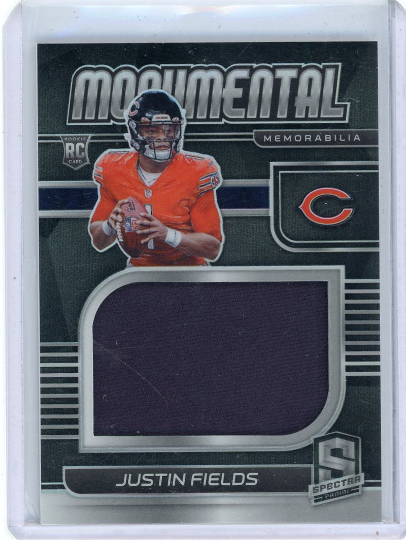 Justin Fields 2021 Panini Spectra Monumental relic rookie card 