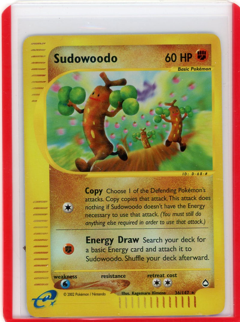 Sudowoodo 2002 Pokemon Aquapolis rare reverse holo 36/147