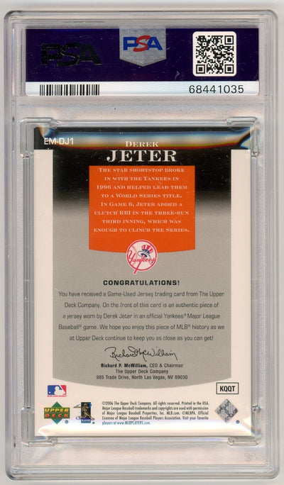 Derek Jeter 2006 Upper Deck Epic Materials-Dark Orange #'d 114/185