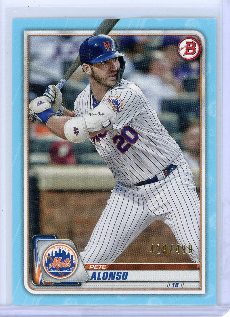 Pete Alonso 2020 Bowman sky blue paper 