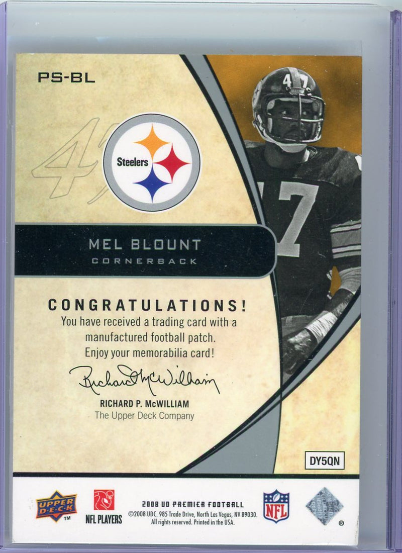 Mel Blount 2008 Upper Deck Premier Stitchings 75th Anniversary 