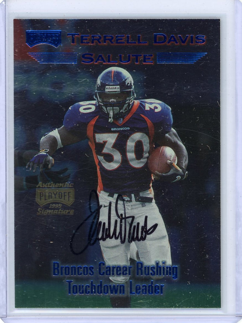 Terrell Davis 1999 Playoff Authentic Signature Salute autograph 