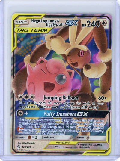 Mega Lopunny & Jigglypuff GX Pokémon Cosmic Eclipse Ultra-Rare #165/236