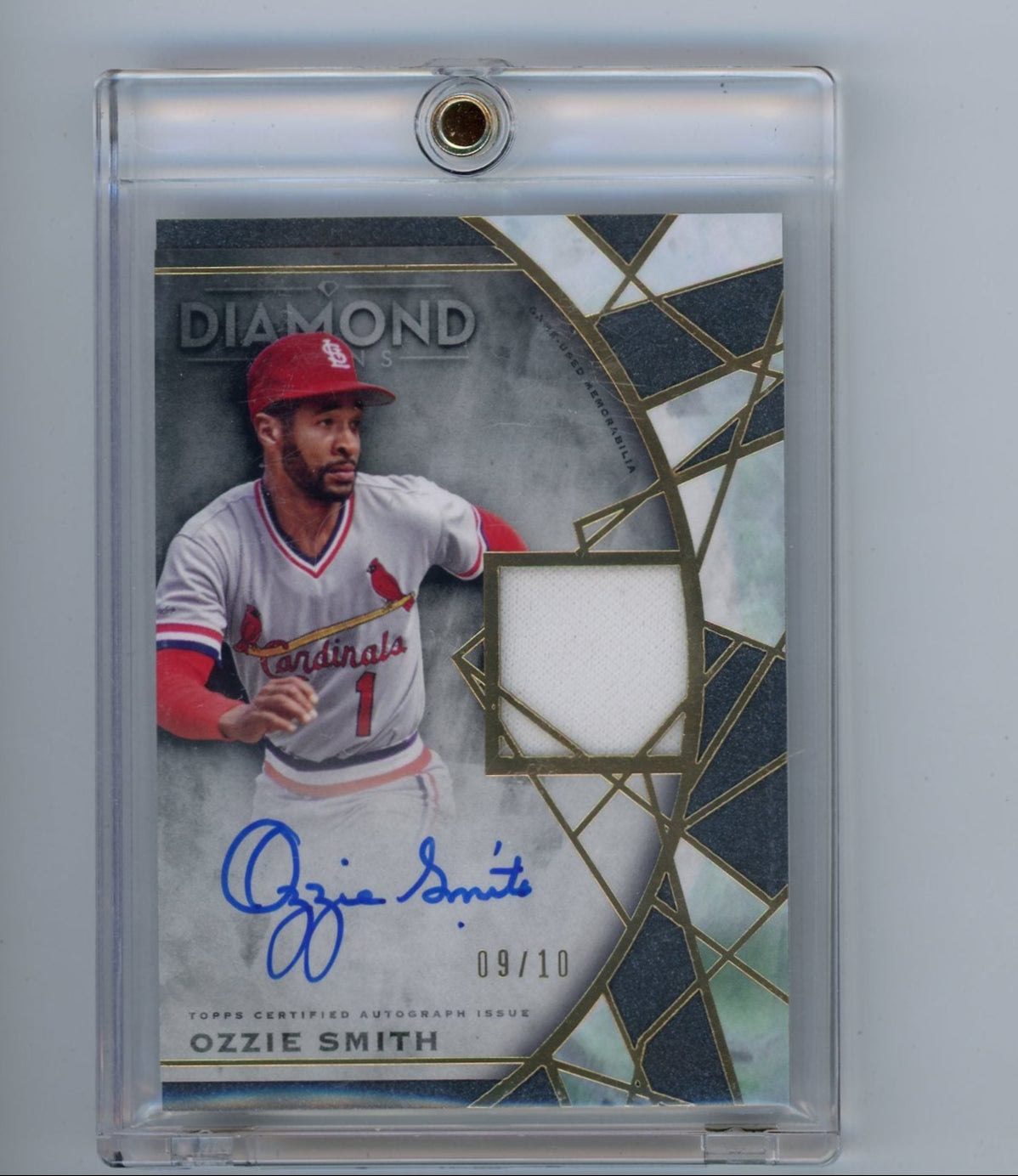 Ozzie Smith 2022 Topps Diamond Icons Patch Autograph #'d 09/10