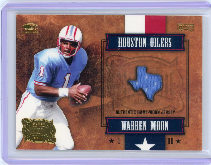 Warren Moon 2004 Donruss Playoff Super Bowl XXXVIII auth. game-used jersey relic